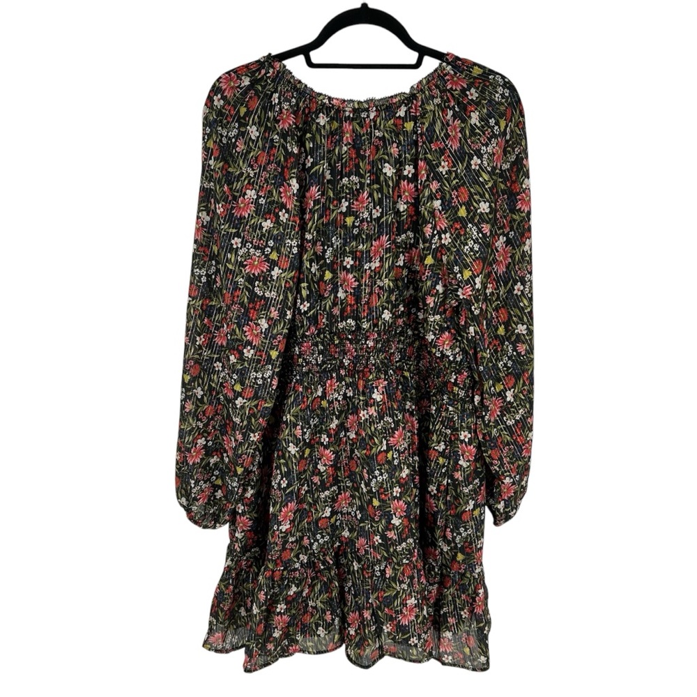 NWT Old Navy Waist-Defined Floral Shine Mini Dress in Black Floral Size 2X READ - Picture 7 of 10
